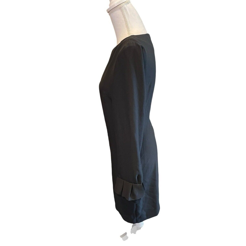 Banana Republic Dress sz 6 Black Long Sleeve Ruffle Classic Career Shift a28 - Picture 10 of 13